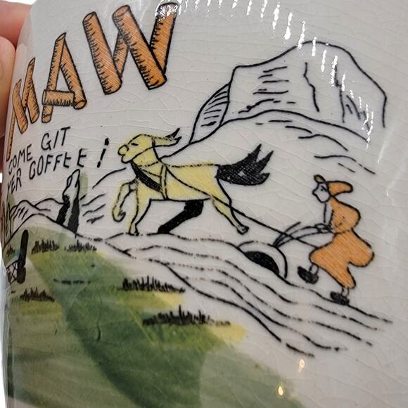 VTG "Maw Come Get Yer Coffee!" Hillbilly Farmer Plowing Scene Ceramic Coffee Mug - Picture 3 of 6